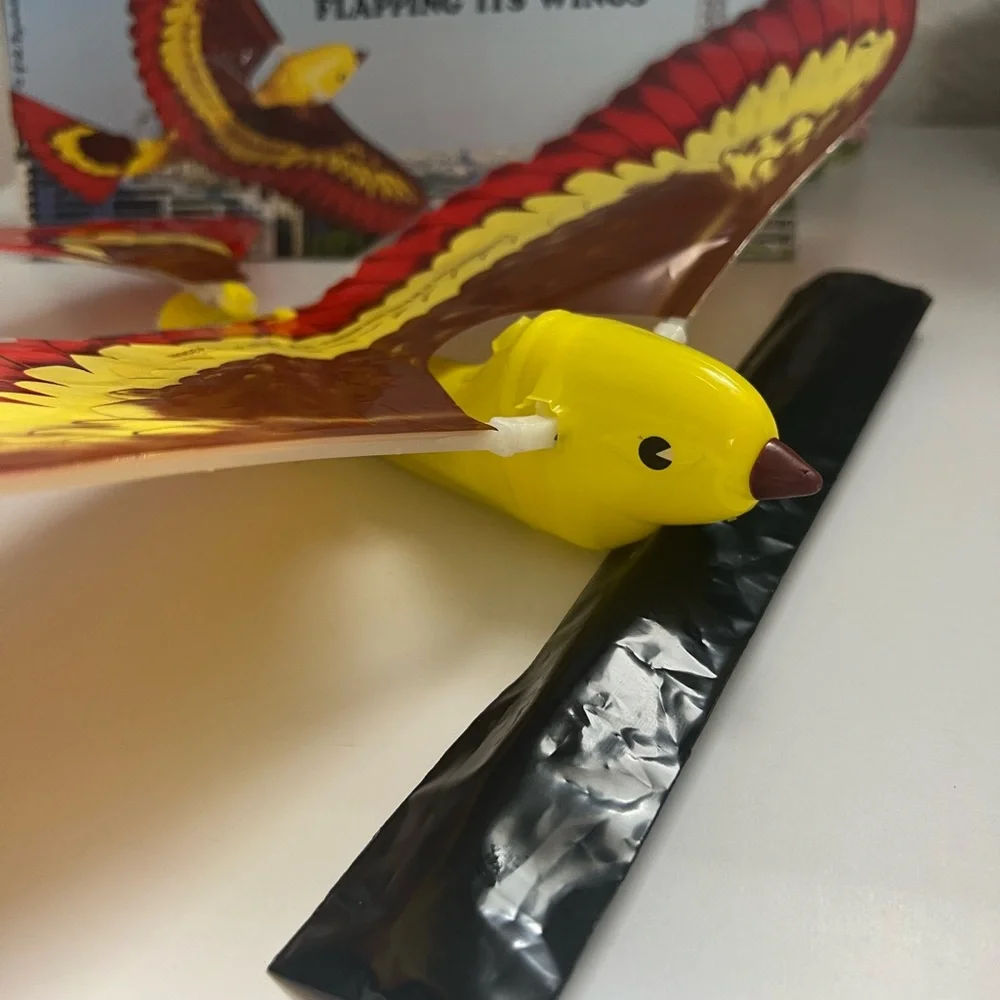 Tim Bird Vintage 1983 Flying Bird Toy - Red and Yellow